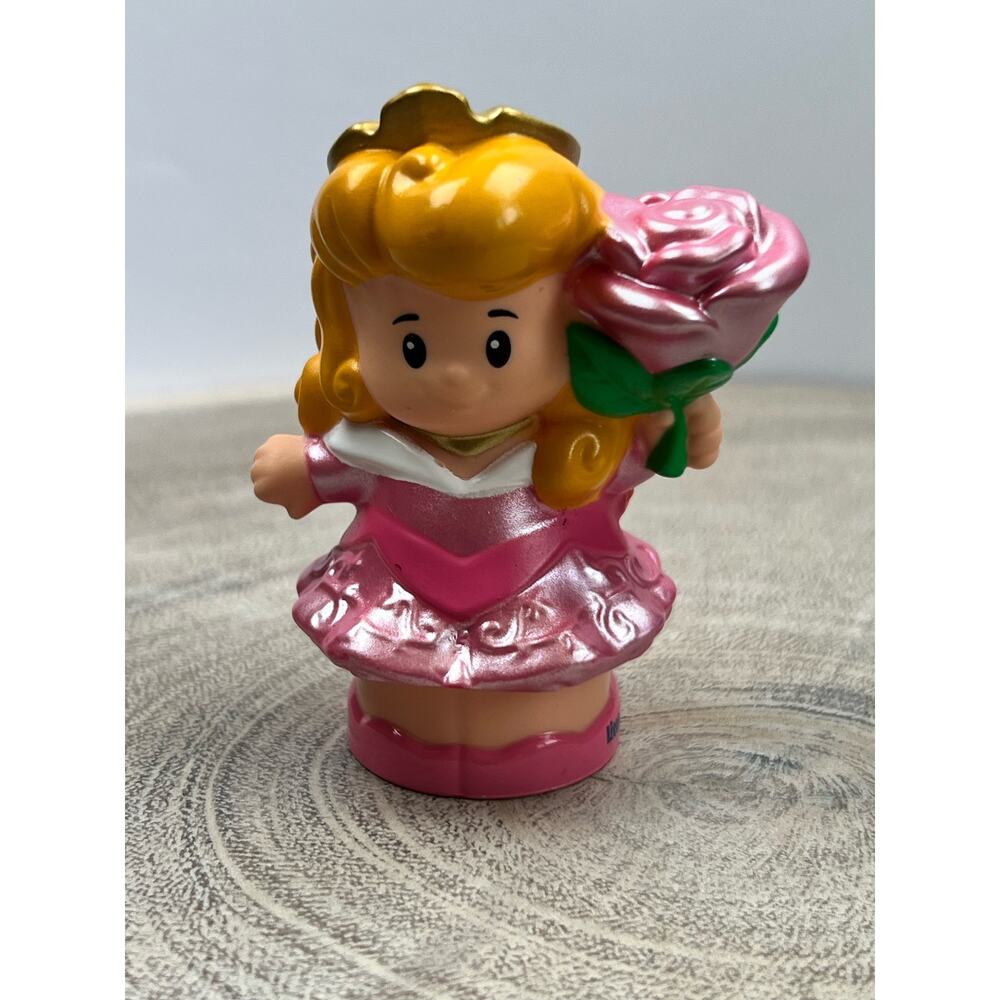 Fisher-Price Little People Princess Aurora Sleeping Beauty Iridescent Pink Rose